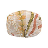 Hawaiian Ohia Lehua Lei Jeff Hat Plaid Palaka Ahiehie Pattern - Polynesian Pride