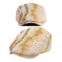 Hawaiian Ohia Lehua Lei Jeff Hat Plaid Palaka Ahiehie Pattern - Polynesian Pride