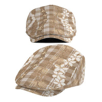 Hawaiian Ohia Lehua Lei Jeff Hat Plaid Palaka Kalaihaahaa Pattern - Polynesian Pride