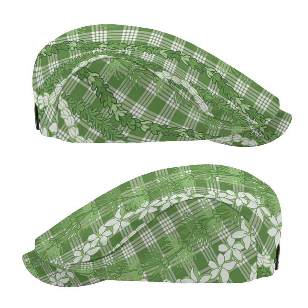 Hawaiian Ohia Lehua Lei Jeff Hat Plaid Palaka Omaomao Pattern - Polynesian Pride