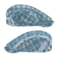 Hawaiian Ohia Lehua Lei Jeff Hat Plaid Palaka Uliuli Omaomao Pattern - Polynesian Pride