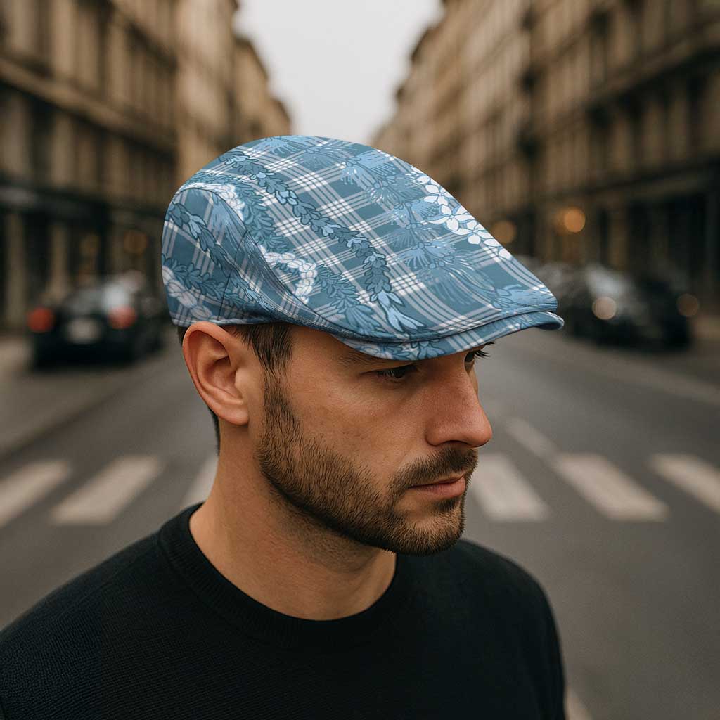 Hawaiian Ohia Lehua Lei Jeff Hat Plaid Palaka Uliuli Omaomao Pattern - Polynesian Pride