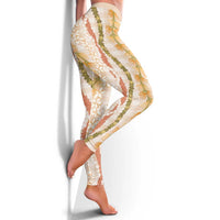 Hawaiian Ohia Lehua Lei Leggings Plaid Palaka Ahiehie Pattern - Polynesian Pride