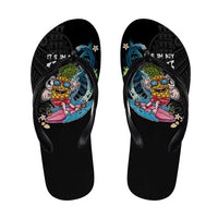 Hawaiian Pineapple Surfing Flip Flops It's in My DNA - Kakau and Polynesian Pattern LT03 Black - Polynesian Pride