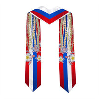 Hawaiian Polynesian Tribal Turtles Graduation Stole with Lei and Flag Style