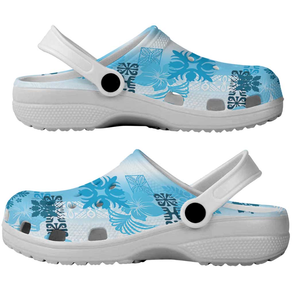 Hawaiian Quilt Clogs Shoes Vintage Pattern Blue - Polynesian Pride