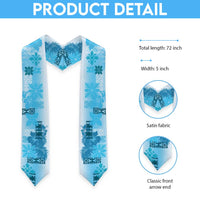 Hawaiian Quilt Graduation Stole Vintage Pattern Blue LT05 - Polynesian Pride