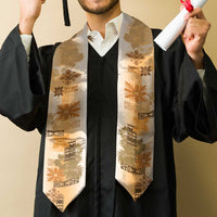 Hawaiian Quilt Graduation Stole Vintage Pattern Brown LT05 - Polynesian Pride