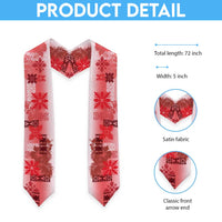 Hawaiian Quilt Graduation Stole Vintage Pattern Red LT05 - Polynesian Pride