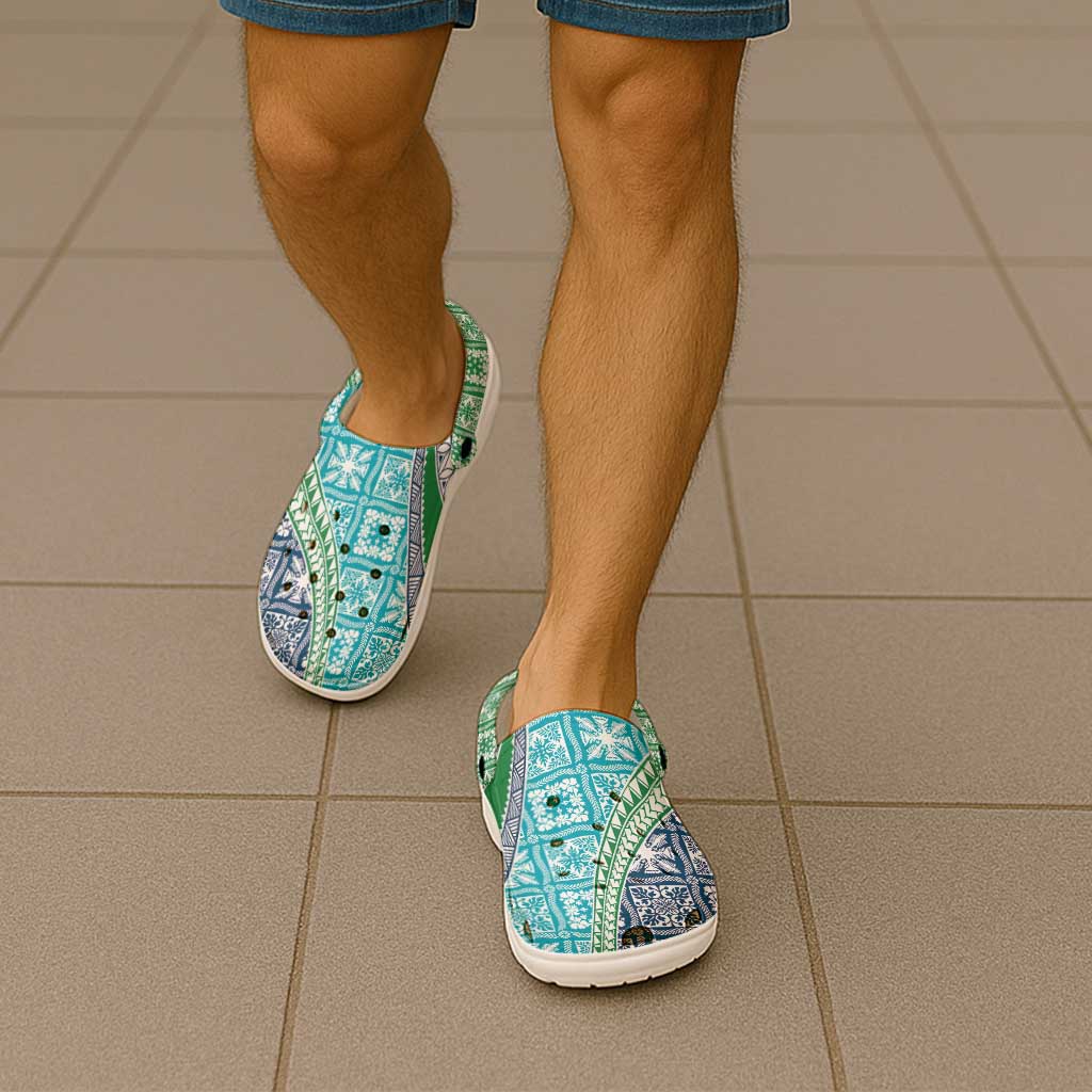 Hawaiian Quilt Pattern Clogs Shoes Fresh Color Mixed - Polynesian Pride