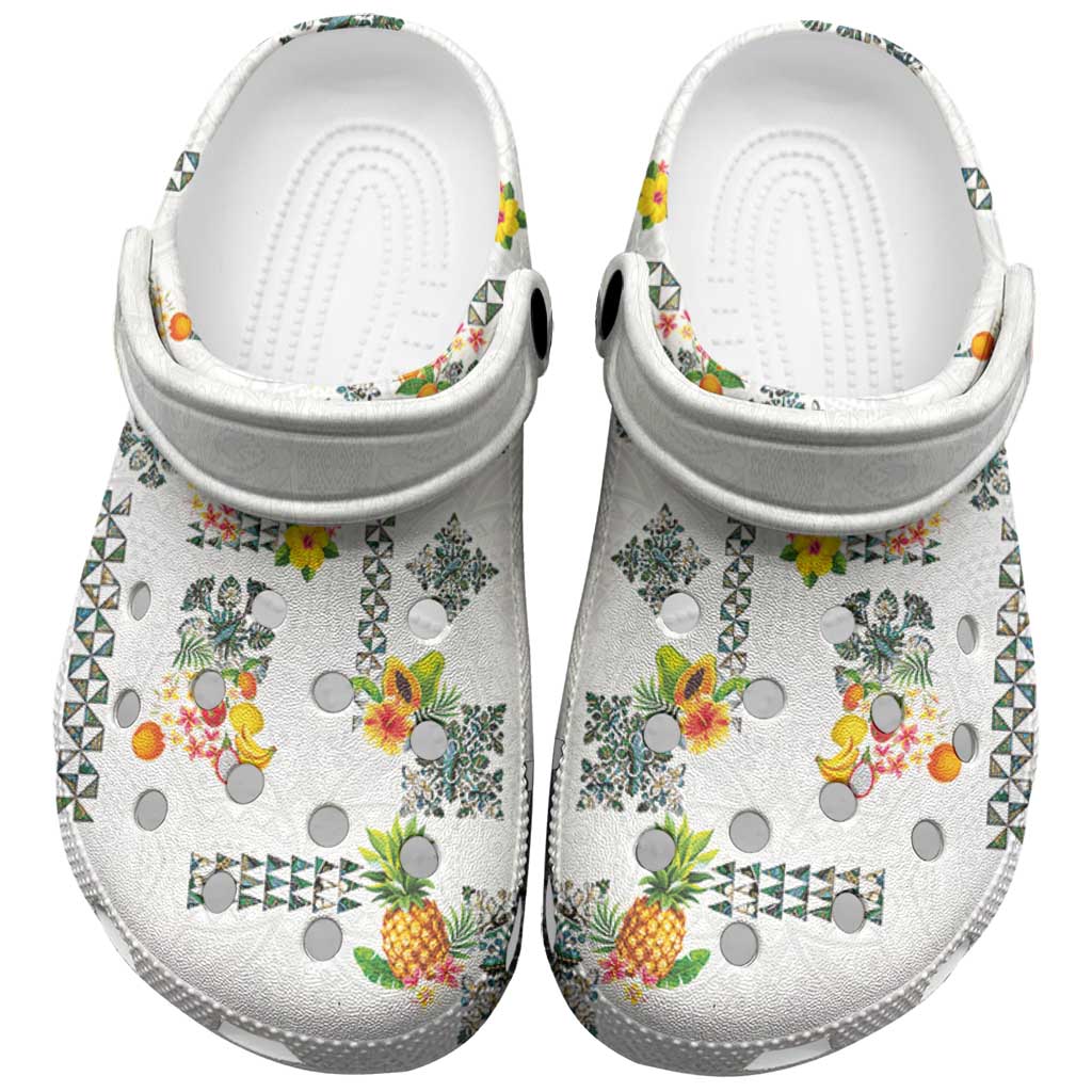 Hawaiian Quilts Clogs Shoes Tropical Fruits and Plants