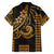 Kakau Hawaiian Polynesian Couples Matching Outfits Combo Bodycon Dress And Hawaii Shirt Gold LT6