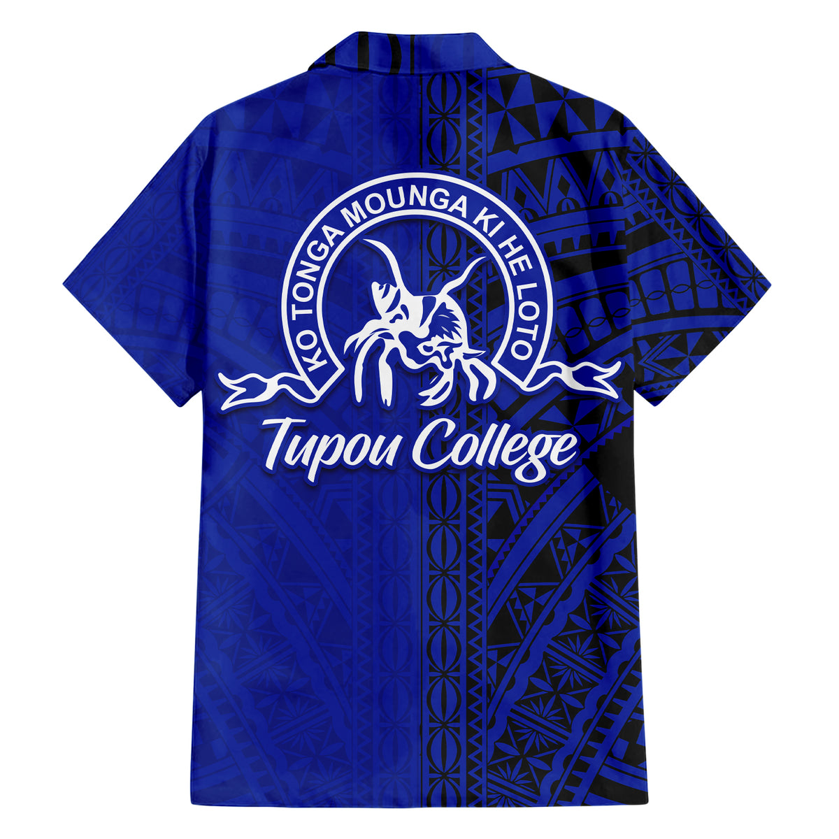 Tupou College Hawaiian Shirt Half Version Black