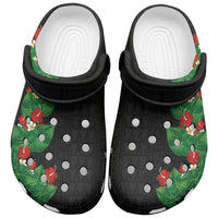Hawaiian Taro Leaves-Hibiscus and Plumeria Clogs Shoes Polynesian Art-Kakau Tattoo Black LT03 Black - Polynesian Pride