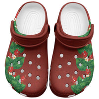Hawaiian Taro Leaves-Hibiscus and Plumeria Clogs Shoes Polynesian Art-Kakau Tattoo Red LT03 Red - Polynesian Pride