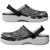 Hawaiian Traditional Tattoos Clogs Shoes Kakau Tribal Tropical Plant Motif Black Color LT03 - Polynesian Pride