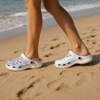Hawaiian Traditional Tattoos Clogs Shoes Kakau Tribal Tropical Plant Motif Hawaii Flag Color Inspired