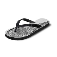 Hawaiian Traditional Tattoos Flip Flops Kakau Tribal Tropical Plant Motif White Color LT03 - Polynesian Pride