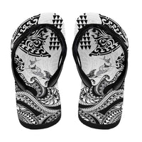 Hawaiian Tribal Manta Ray Flip Flops Kakau Tattoo and Polynesian Art Motif Pattern LT03 - Polynesian Pride