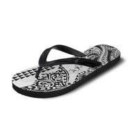 Hawaiian Tribal Manta Ray Flip Flops Kakau Tattoo and Polynesian Art Motif Pattern LT03 - Polynesian Pride