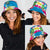 Hawaiian Tropical Flower Honu Bucket Hat Under The Blue Water - Polynesian Pride