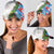 Hawaiian Tropical Flowers and Leaves Classic Cap Leopard Pattern Half White Blue Version LT03