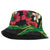 Hawaiian Tropical Flowers and Maile Pikake Bucket Hat Polynesian Tribal Pattern Black Color - Polynesian Pride