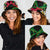 Hawaiian Tropical Flowers and Maile Pikake Bucket Hat Polynesian Tribal Pattern Black Color - Polynesian Pride