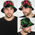 Hawaiian Tropical Flowers and Maile Pikake Bucket Hat Polynesian Tribal Pattern Black Color - Polynesian Pride