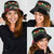 Hawaiian Tropical Flowers and Tribal Polynesian Tattoo Bucket Hat Black Color - Polynesian Pride