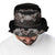 Hawaiian Tropical Flowers and Tribal Polynesian Tattoo Bucket Hat Grayscale Mode - Polynesian Pride