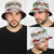 Hawaiian Tropical Flowers and Tribal Polynesian Tattoo Bucket Hat White Color - Polynesian Pride