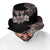 Hawaiian Tropical Plants and Chameleon Bucket Hat Polynesian Art Grayscale - Polynesian Pride