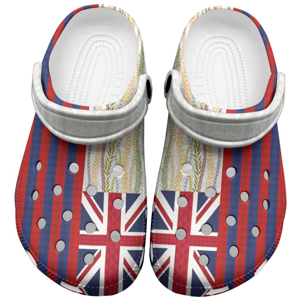 Hawaiian Tropical Plants Lei Clogs Shoes National Flag Style - Polynesian Pride