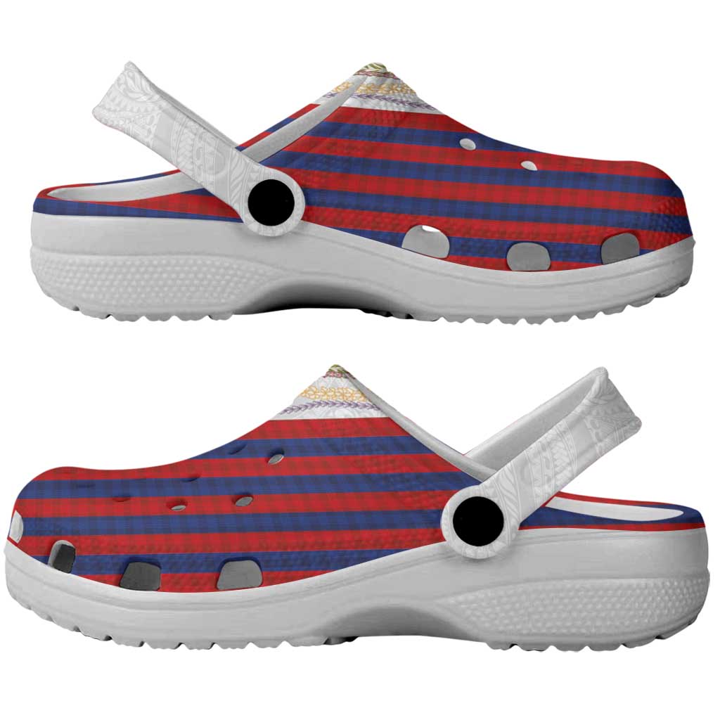 Hawaiian Tropical Plants Lei Clogs Shoes National Flag Style - Polynesian Pride