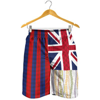 Hawaiian Tropical Plants Lei Shorts for Men National Flag Style - Polynesian Pride