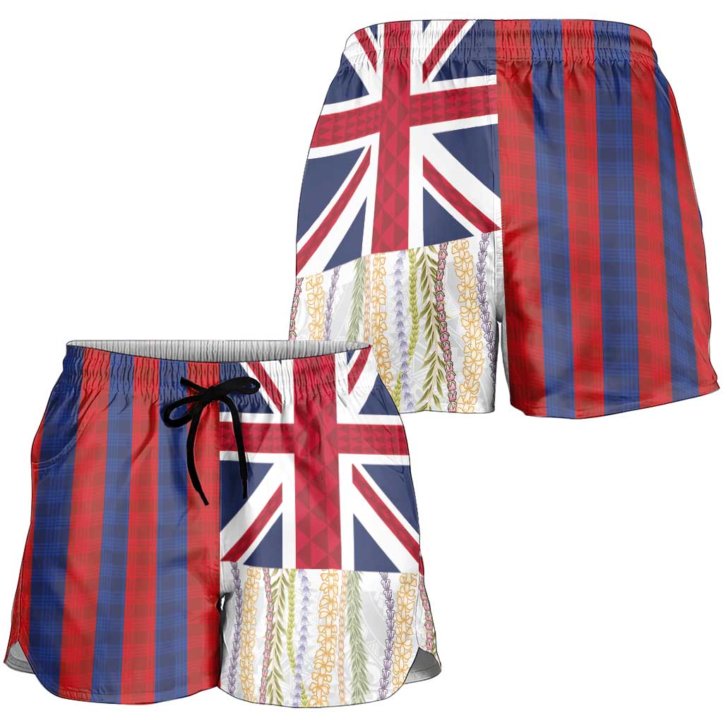 Hawaiian Tropical Plants Lei Shorts for Women National Flag Style - Polynesian Pride