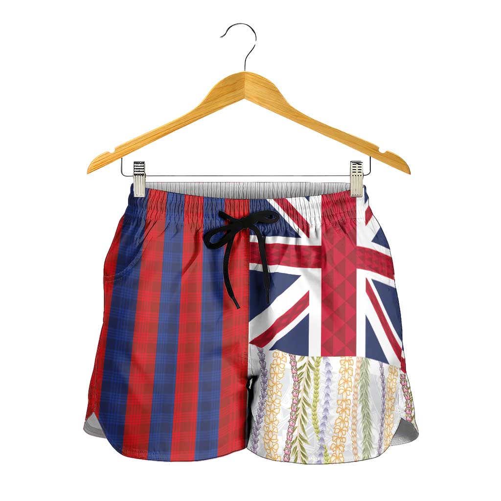 Hawaiian Tropical Plants Lei Shorts for Women National Flag Style - Polynesian Pride