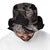Hawaiian Tropical Plants Turtle and Shark Bucket Hat Polynesian Art Tattoo Grayscale Color - Polynesian Pride