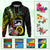 Custom Photo Vanuatu Provinces Hoodie Vanuatuan Pig Tusk and Pacific Beauty Flower CTM09 - Polynesian Pride