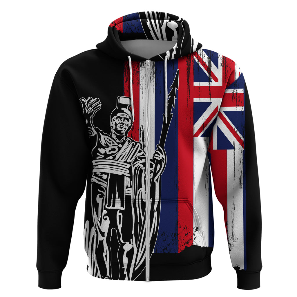Hawaiian Hawaii King Flag Zip Hoodie