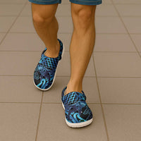 Humpback Whale Matariki New Zealand Clogs Shoes NZ Maori Paikea Poutama Luxury Blue LT14 - Polynesian Pride