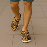 Humpback Whale Matariki New Zealand Clogs Shoes NZ Maori Paikea Poutama Luxury Gold LT14 - Polynesian Pride