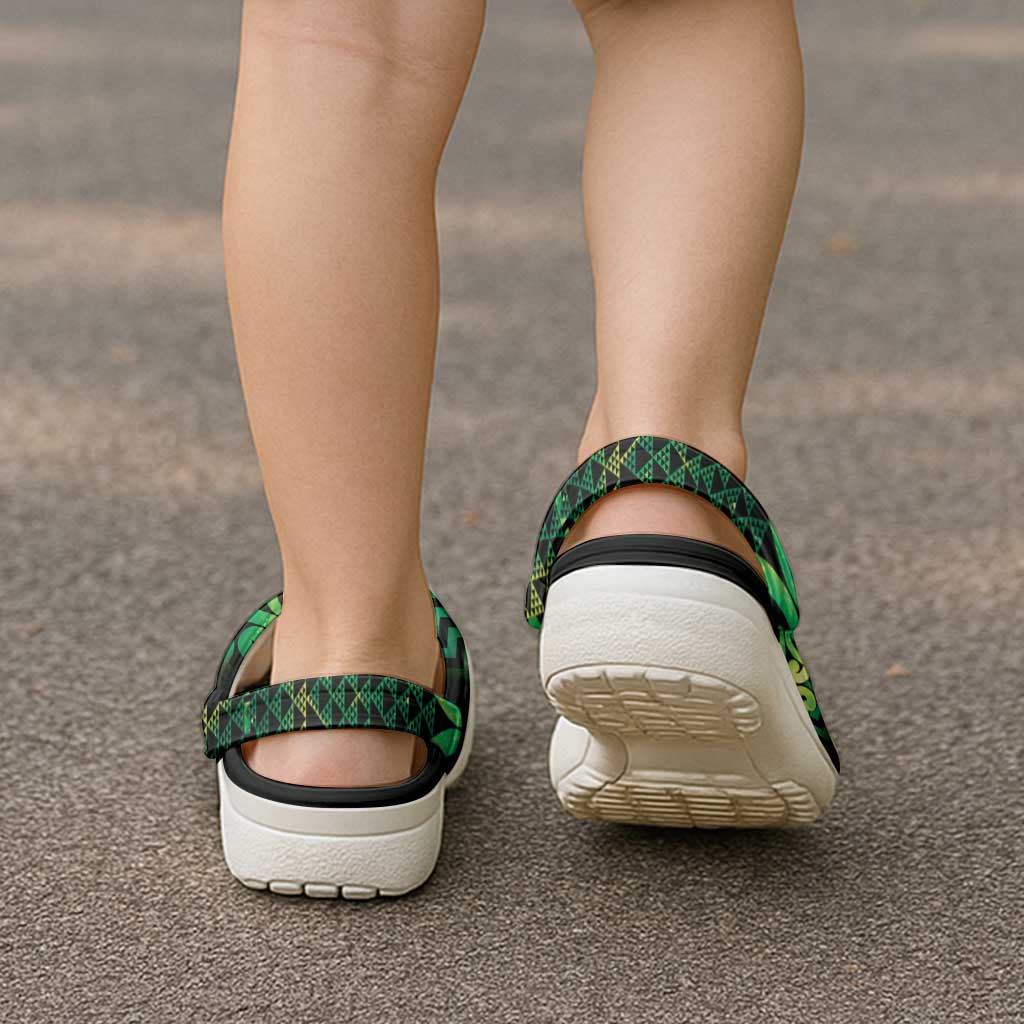 Humpback Whale Matariki New Zealand Clogs Shoes NZ Maori Paikea Poutama Luxury Green LT14 - Polynesian Pride