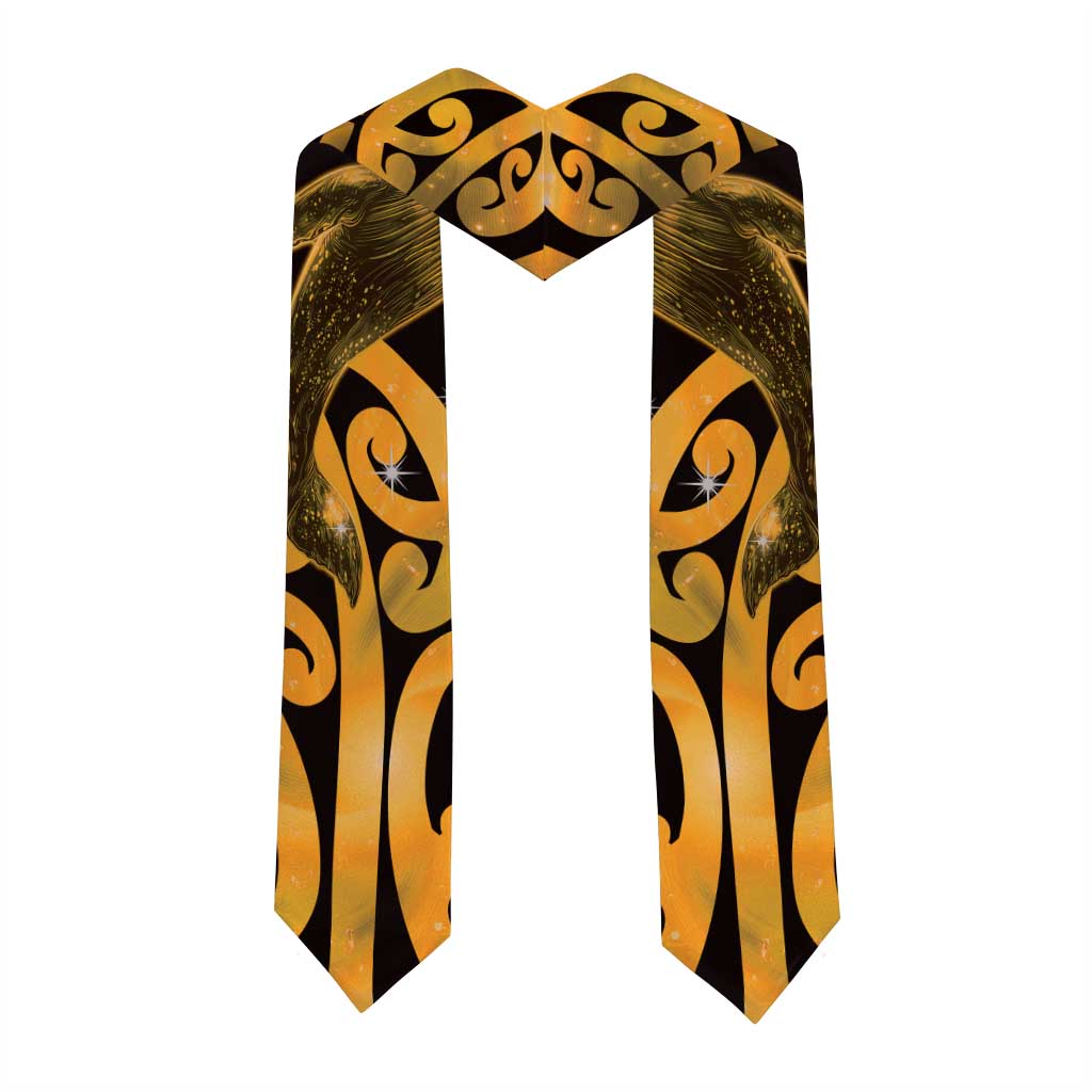 Humpback Whale Matariki New Zealand Graduation Stole NZ Maori Paikea Poutama Luxury Gold LT14 - Polynesian Pride