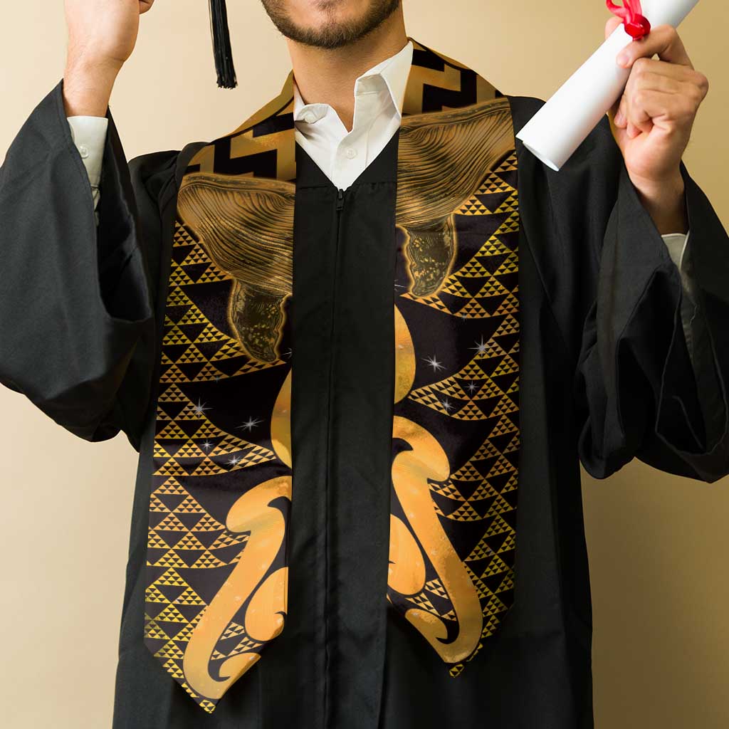 Humpback Whale Matariki New Zealand Graduation Stole NZ Maori Paikea Poutama Luxury Gold LT14 - Polynesian Pride