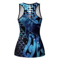 Humpback Whale Matariki New Zealand Hollow Tank Top NZ Maori Paikea Poutama Luxury Blue LT14 - Polynesian Pride