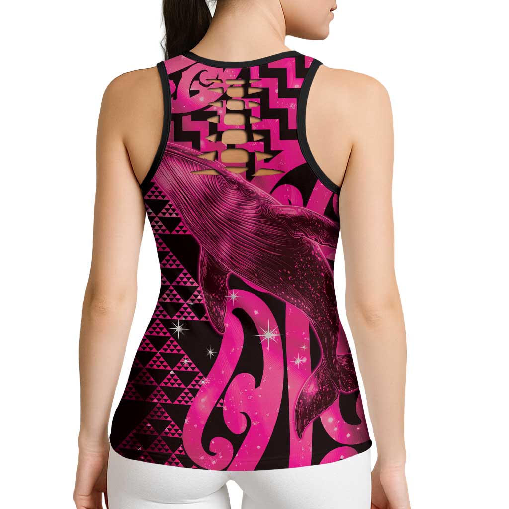 Humpback Whale Matariki New Zealand Hollow Tank Top NZ Maori Paikea Poutama Luxury Pink LT14 - Polynesian Pride