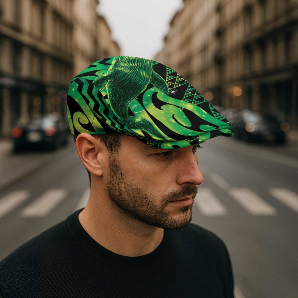 Humpback Whale Matariki New Zealand Jeff Hat NZ Maori Paikea Poutama Luxury Green LT14 - Polynesian Pride