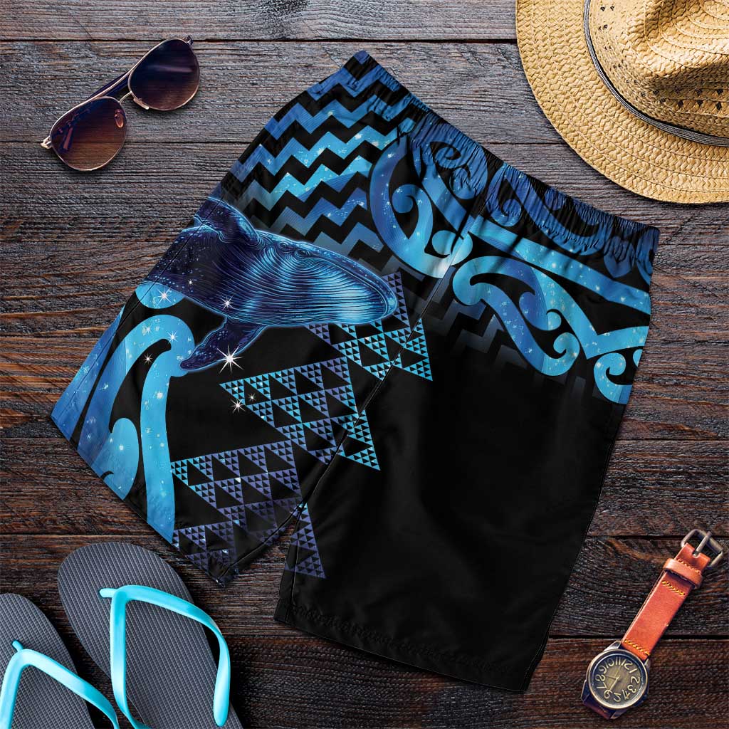 Humpback Whale Matariki New Zealand Shorts for Men NZ Maori Paikea Poutama Luxury Blue
